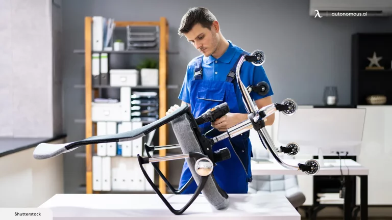 Man fixing office chair